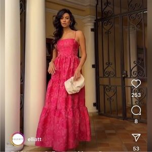 ELLIATT pink jacquard dress